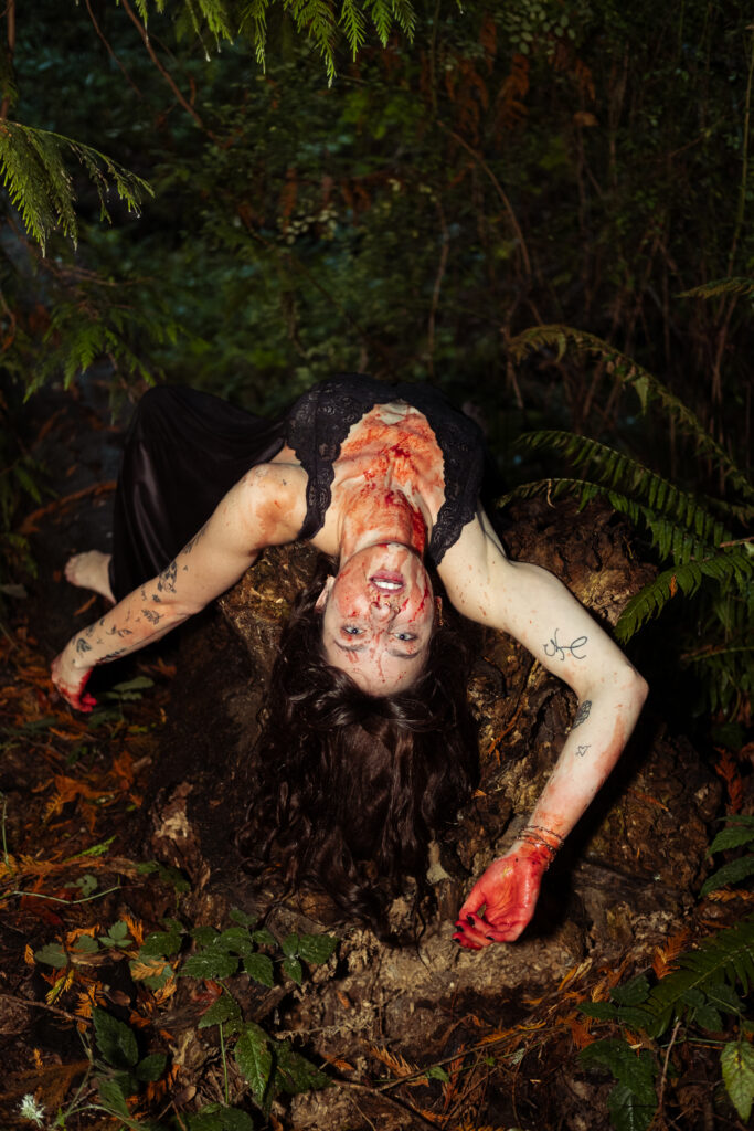 Acting dead in the woods portrait