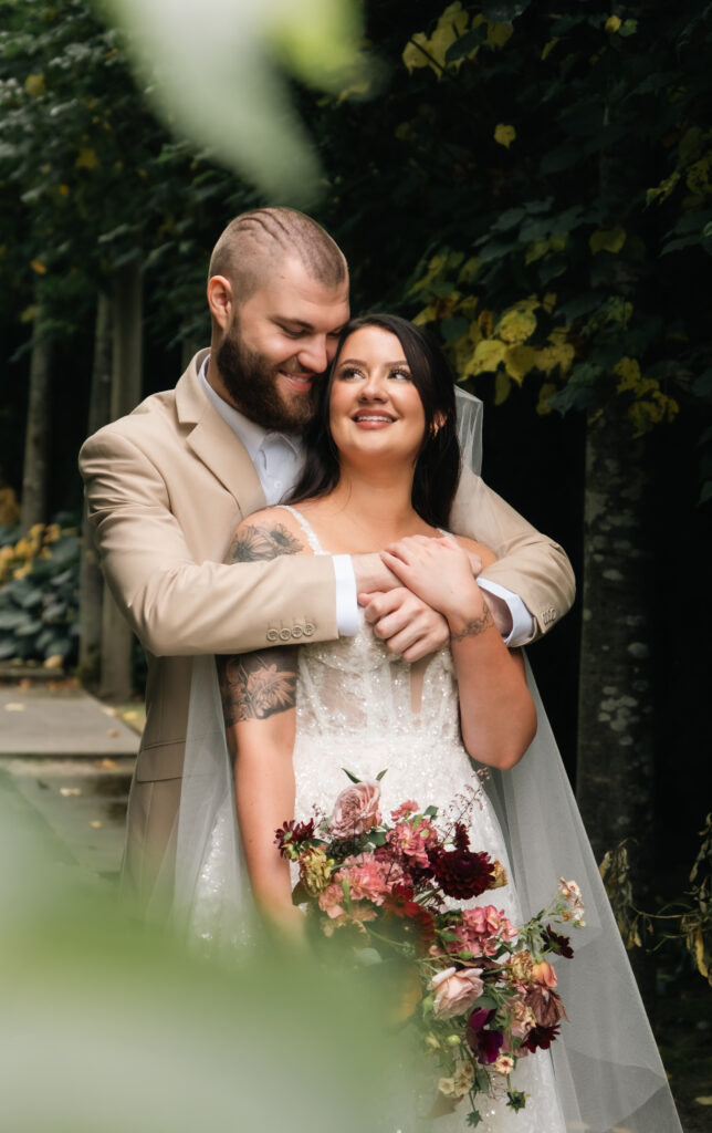 Portrait of man and women getting married